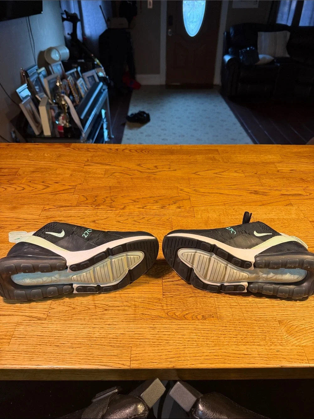 Nike Kids Air Max 270 Black with Mint Accent Sneakers